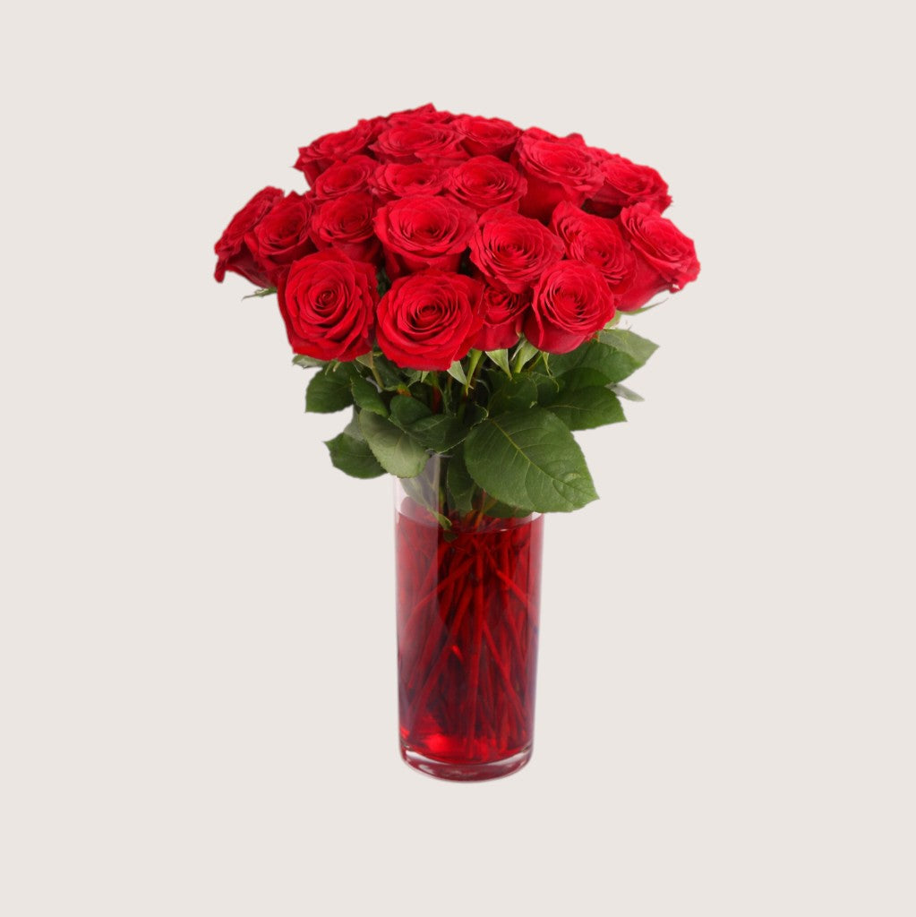 Vase with 20 White Roses