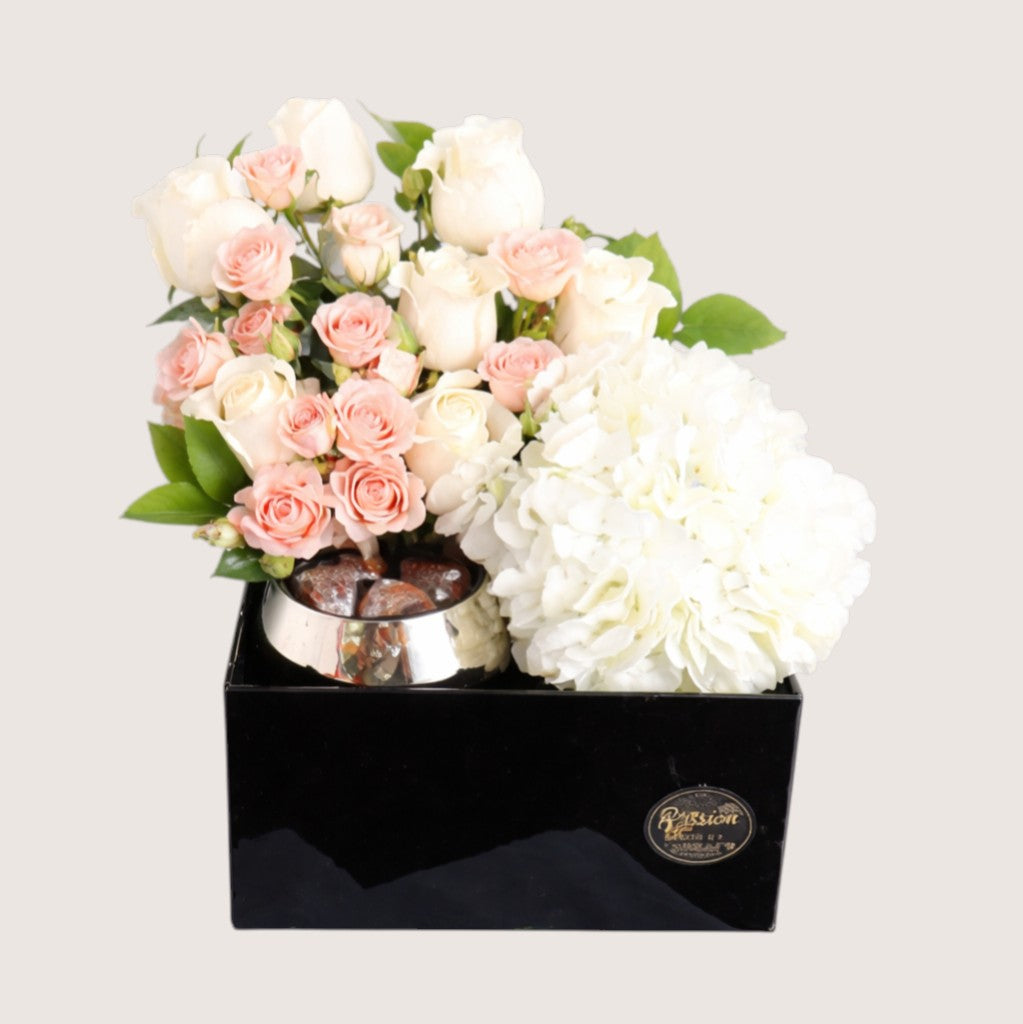 Acrylic Box with Mixed Flowers