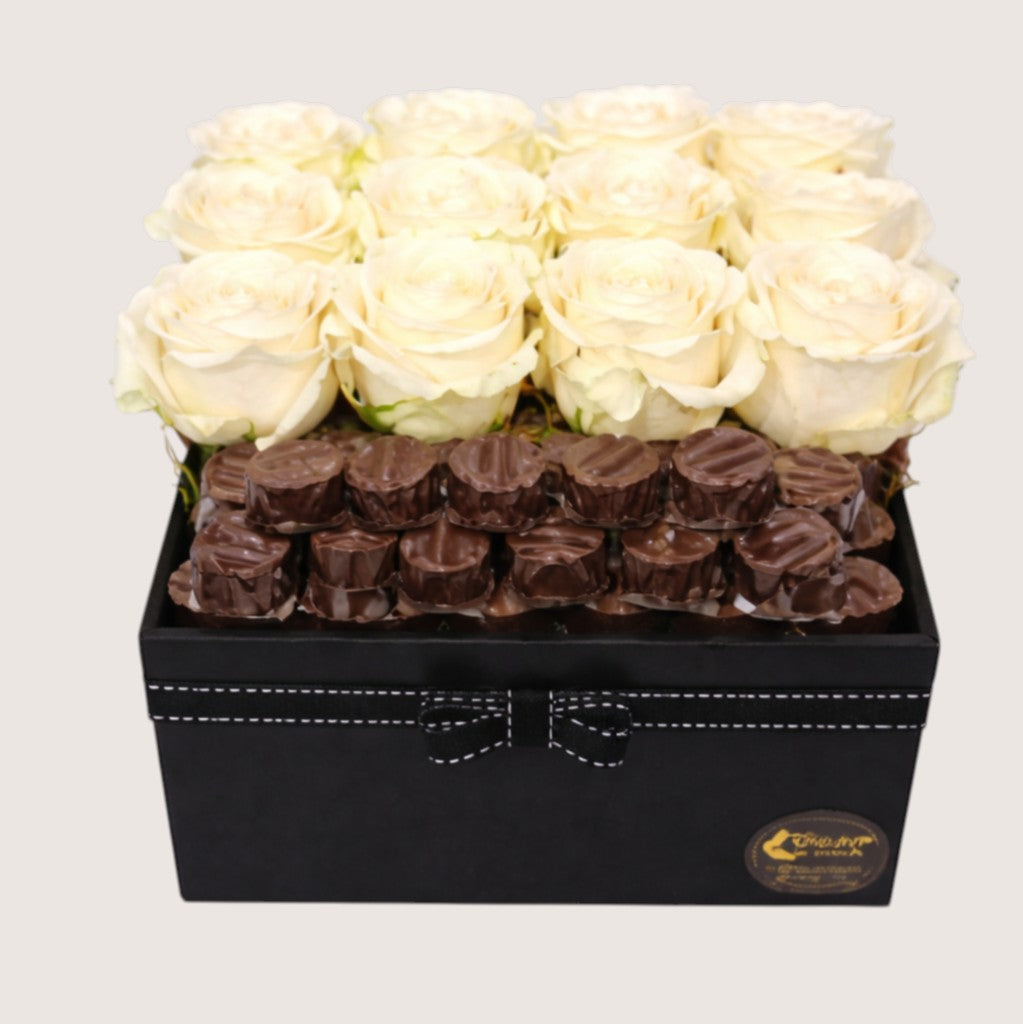 Acrylic Box with White Roses