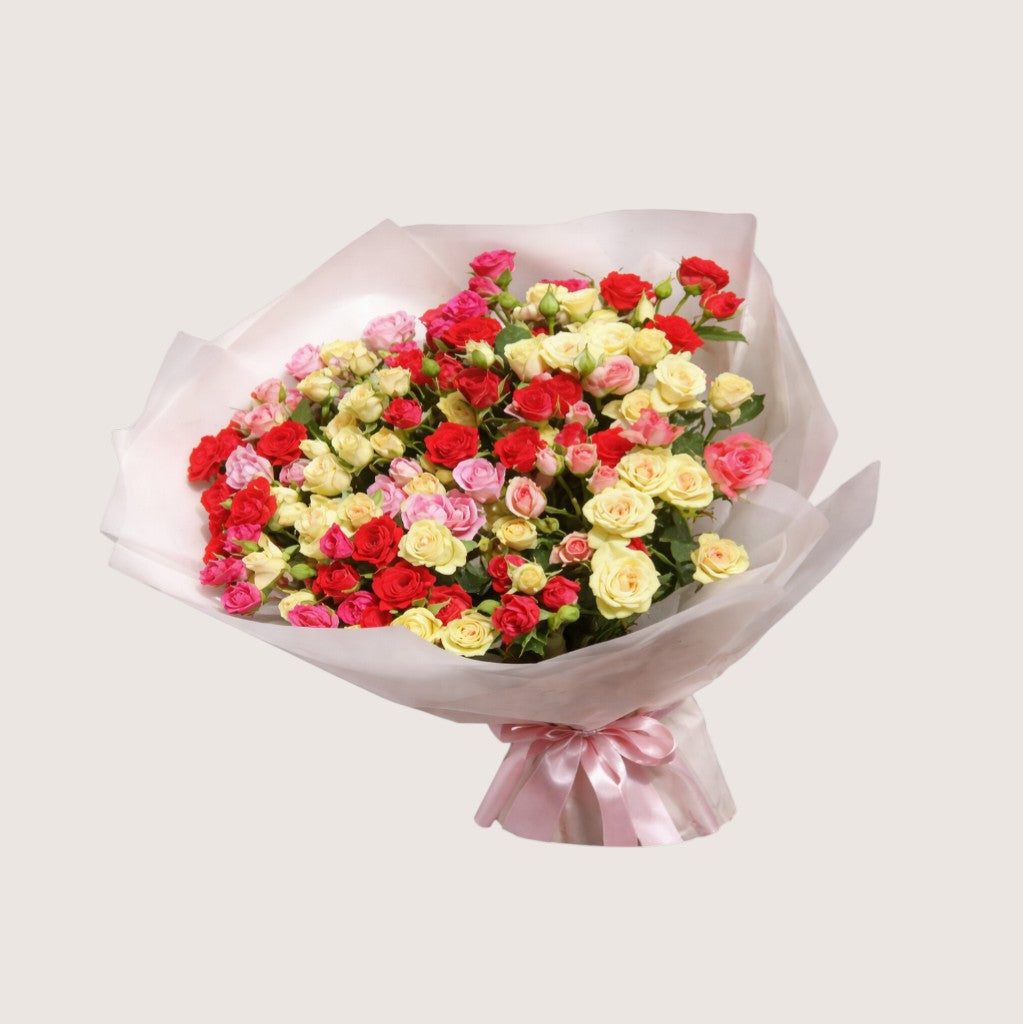 Bouquet of 30 Mixed Color Baby Roses