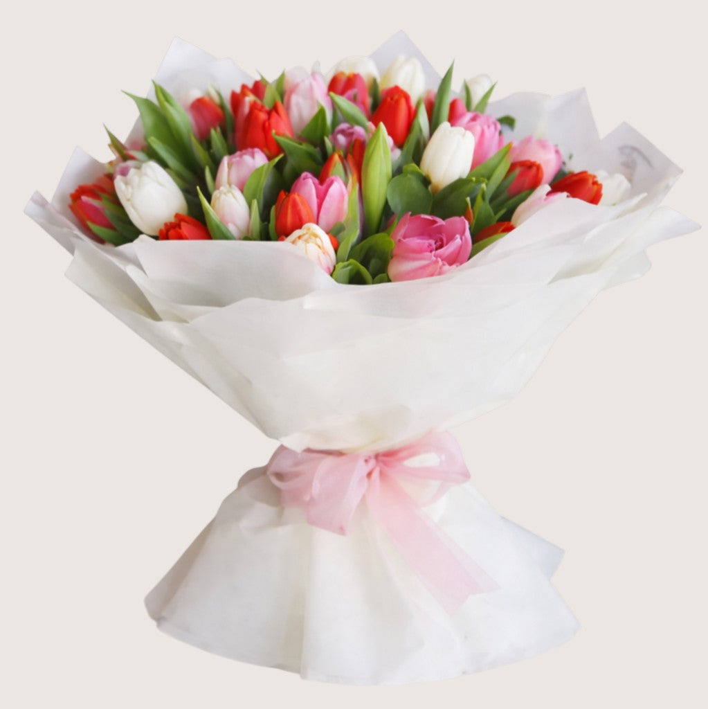 Bouquet of 30 Mixed Tulips