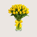 Vase with 20 Yellow Tulips
