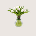 Vase with White Hydrangea & 10 White Tulips